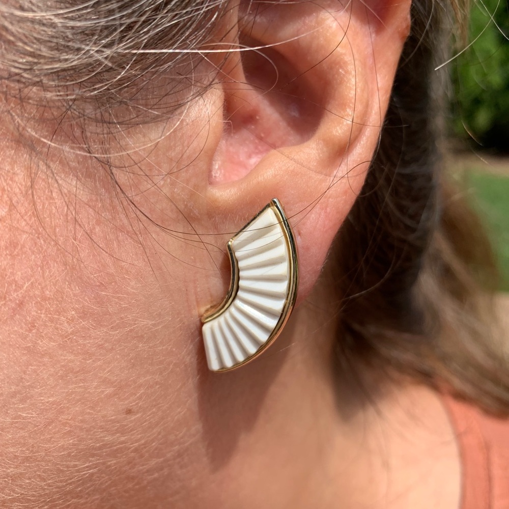 Vintage crescent pair of vintage clip on earrings